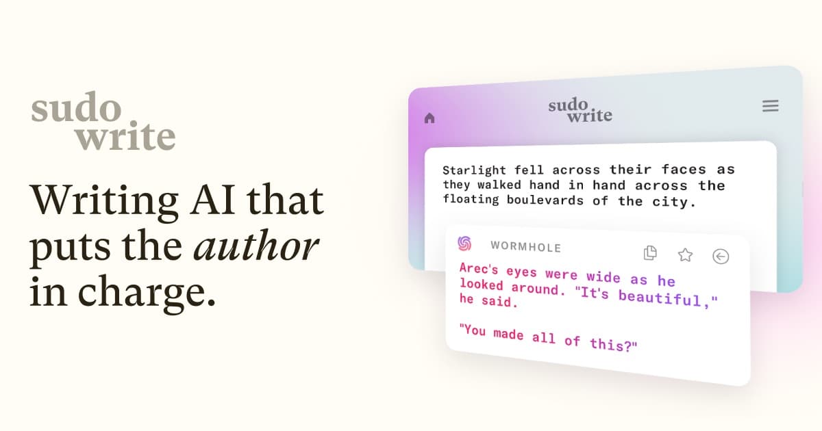 Sudowrite preview image from its official website